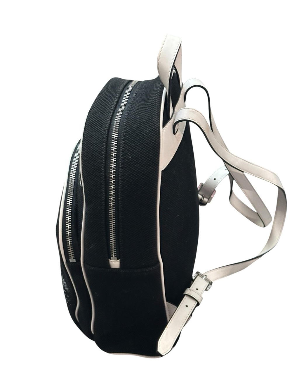 Michael Kors Abbey Small Graffiti Backpack Black White Canvas Logo Bookbag Bag - Picture 9 of 11
